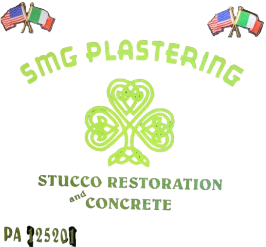 SMG Plastering INC logo — stucco restoration and concrete